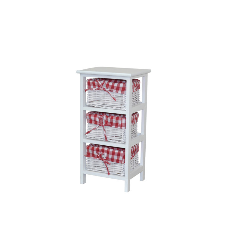 Presswood Solid Wood 30cm W 3 - Drawer Chest of Drawers, White