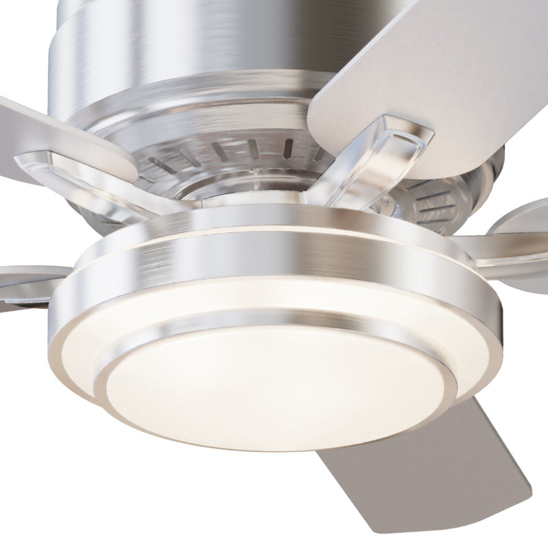 Vaczon 52" 5 - Blade Modern Flush Mount Ceiling Fan with Light Kit and Remote Control
