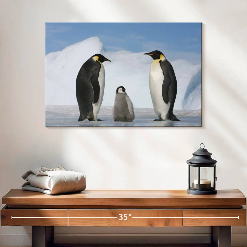 Famille de pingouins Brampt, H 16 po x l 24 po