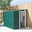 Green 7 X 5ft Galvanised Metal Garden Shed, Outdoor Storage Shed With Sliding Door, Shelves & Hooks