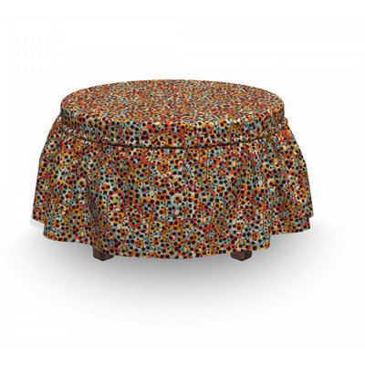 Housse pour repose-pieds "nature scroll circles"