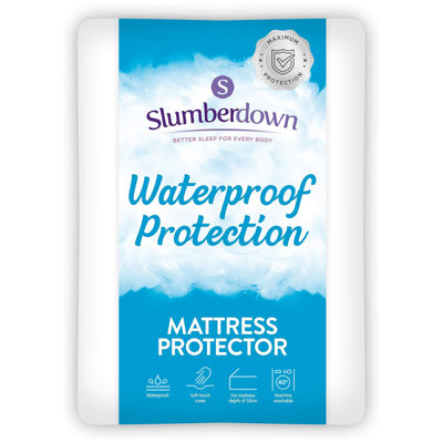 Slumberdown Waterproof Soft Touch Mattress Protector – 30cm Deep Fit, Machine Washable, Hypoallergenic Cover
