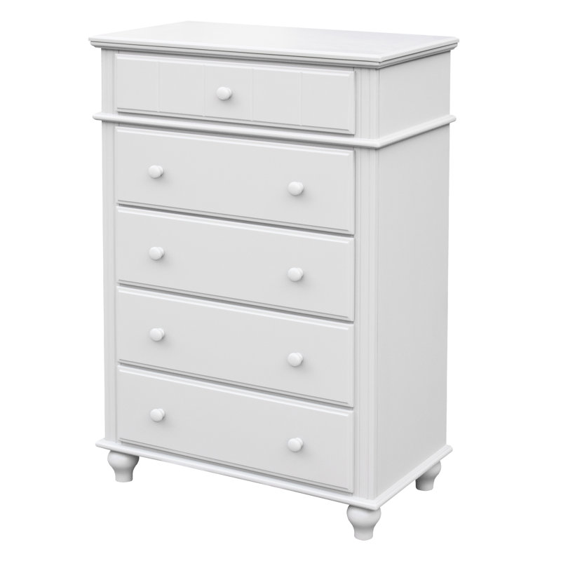 Abacoa Eoin Five Drawer Chest, White