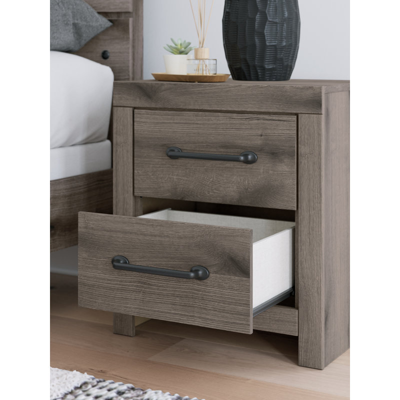 Kaysah 2 Drawer Nightstand, Brown/Gray