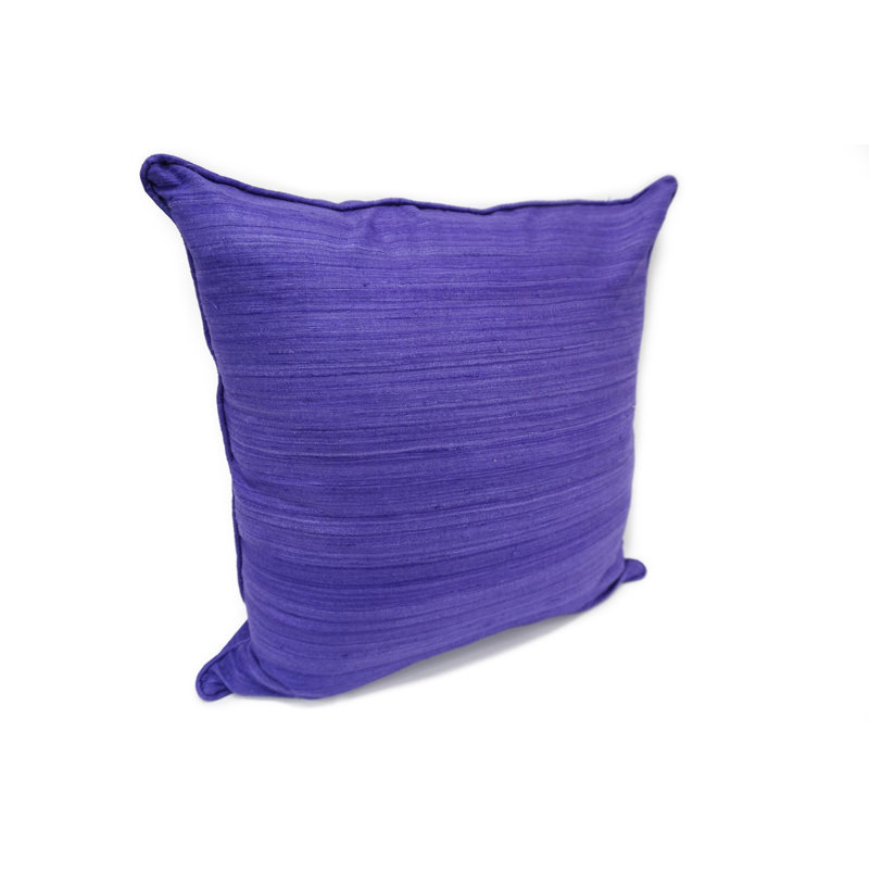 Coussin en soie brute 18 po, Mauve