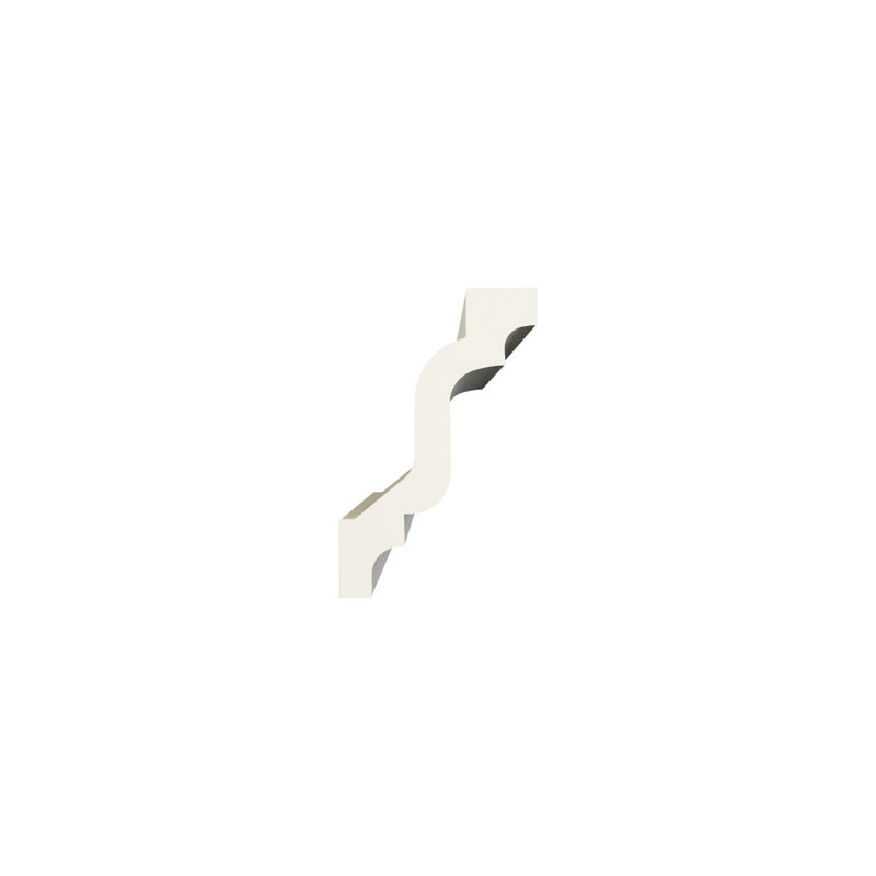 Endurathane Alia Crown Moulding, 2"H x 3 1/8"P x 3 3/4"F x 94 1/2"L, Factory Primed
