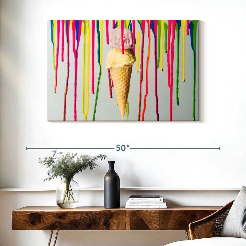 Yarlin Dripping Ice Cream, 26" H x 39" W
