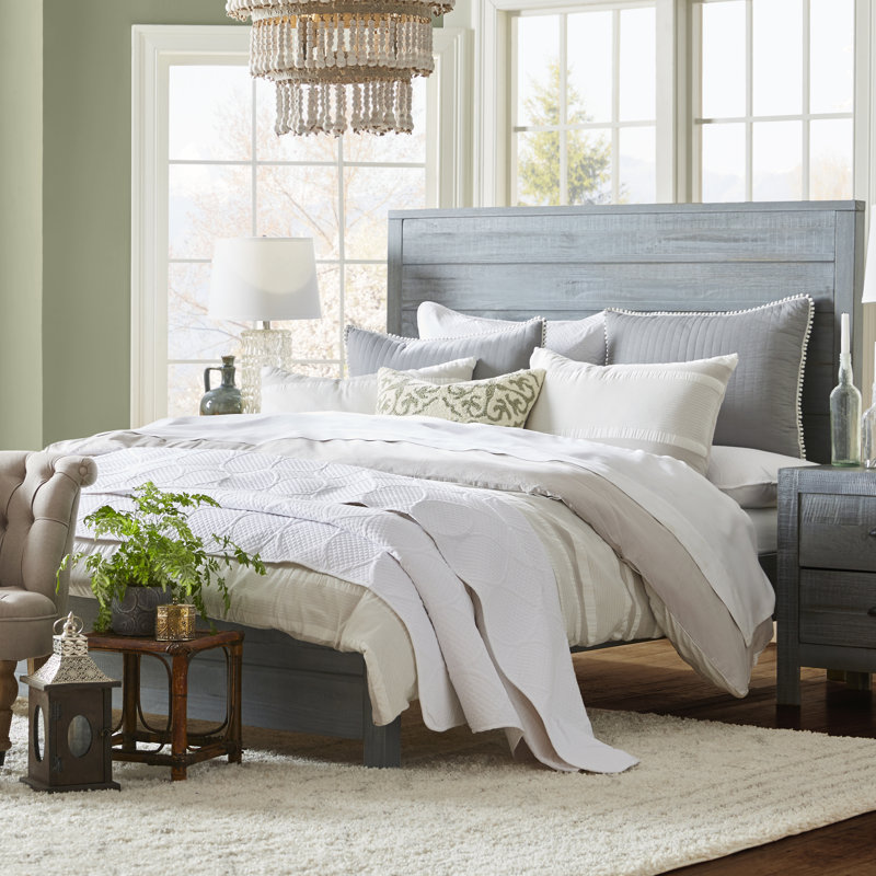 Montauk Bedroom Set, Rustic Gray, Twin, 4 Pcs: Bed, 2 Nightstands, Dresser