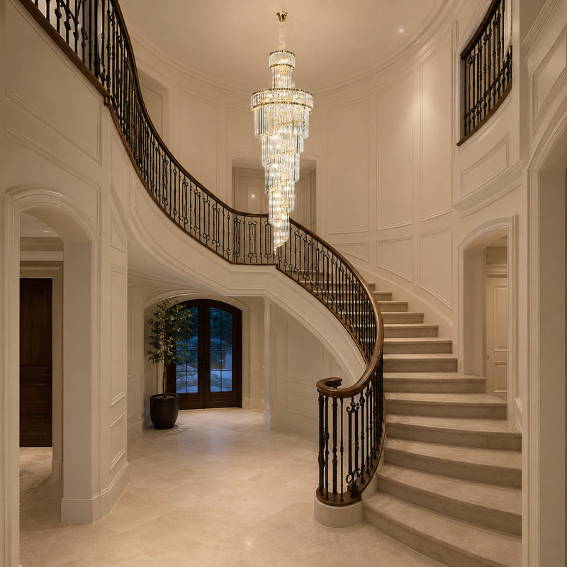 23-Light Crystal Dimmable Tiered Chandelier, 70.87" Hx 19.69" Wx 19.69" D