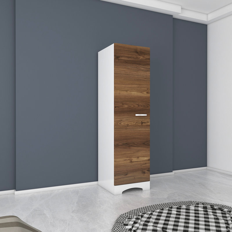 Armoire Herlihy, Blanc / brun foncé