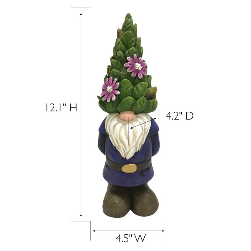 Statue de gnome avec chapeau topiaire Jorge