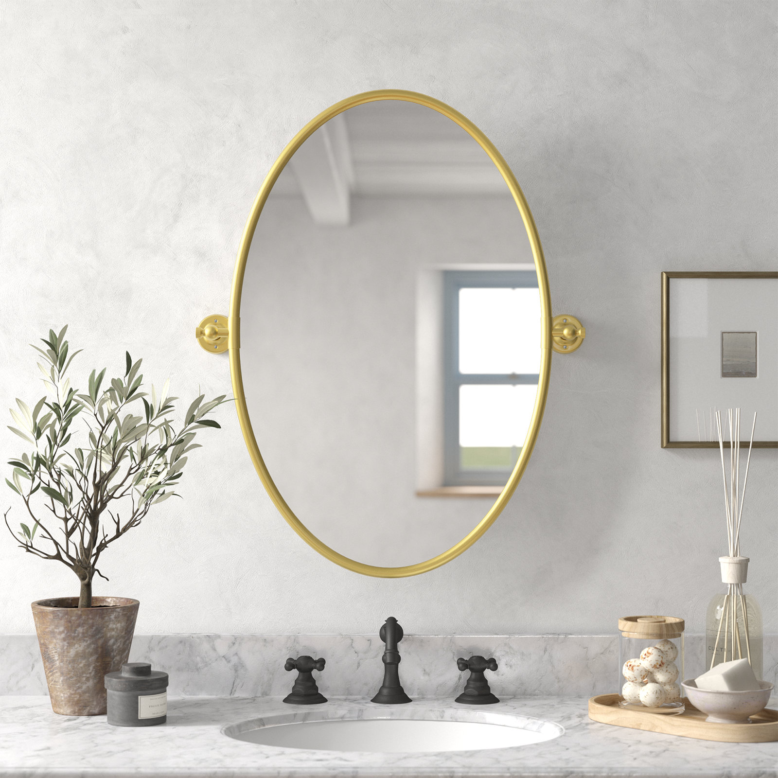 Dara 25" Accent Mirror, Gold