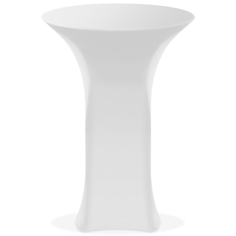  Solid Color Polyester Highboy Cocktail Tablecloth, 33" x 33", White