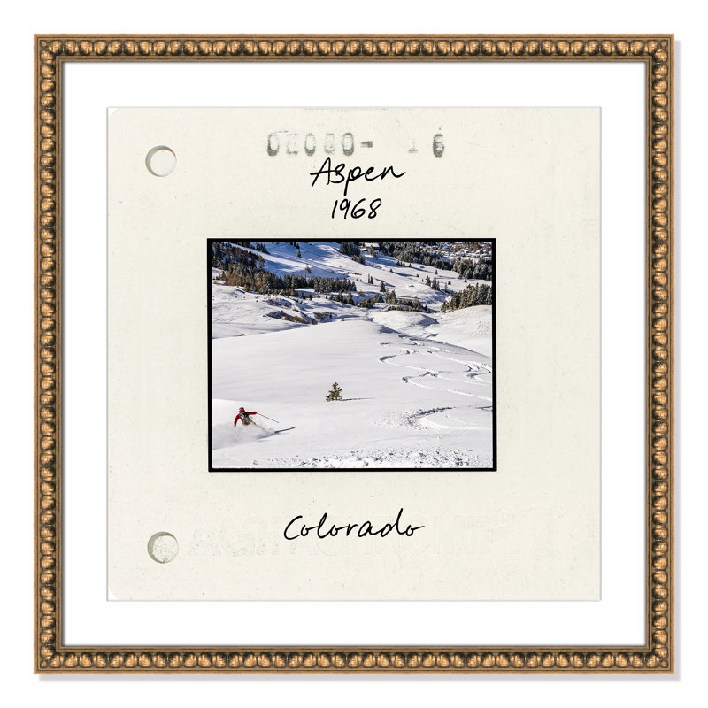 Aspen Print par CAD Designs, 28.5'' W x 28.5'' H, Matted Print, Gold Leaf Beads