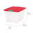 IRIS 54 Qt. Holiday Storage Buckled Clear Box, Clear Body With Red Lid & Elf Green Buckles (4-pack)-2074975448
