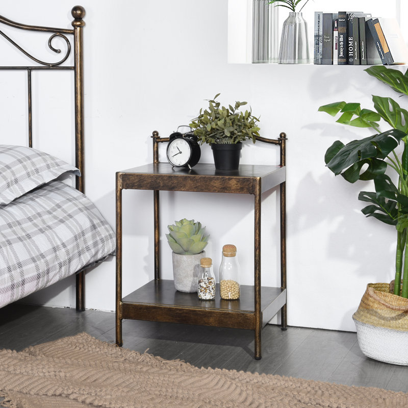 Lugo 45cm W Steel Bedside Table