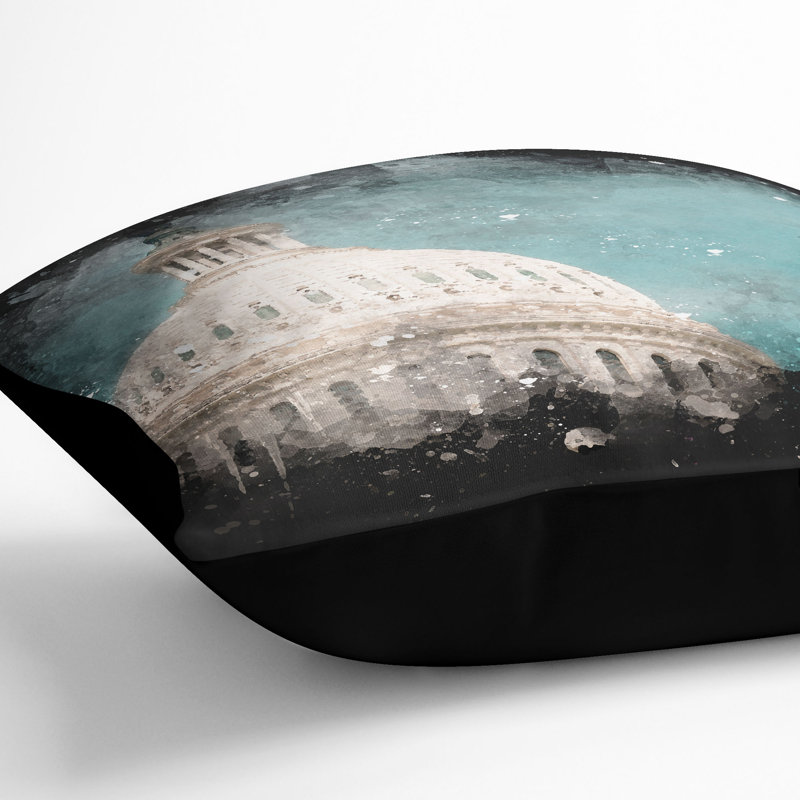 Square Throw Cushion, Black, 55cm H x 55cm W x 20cm D
