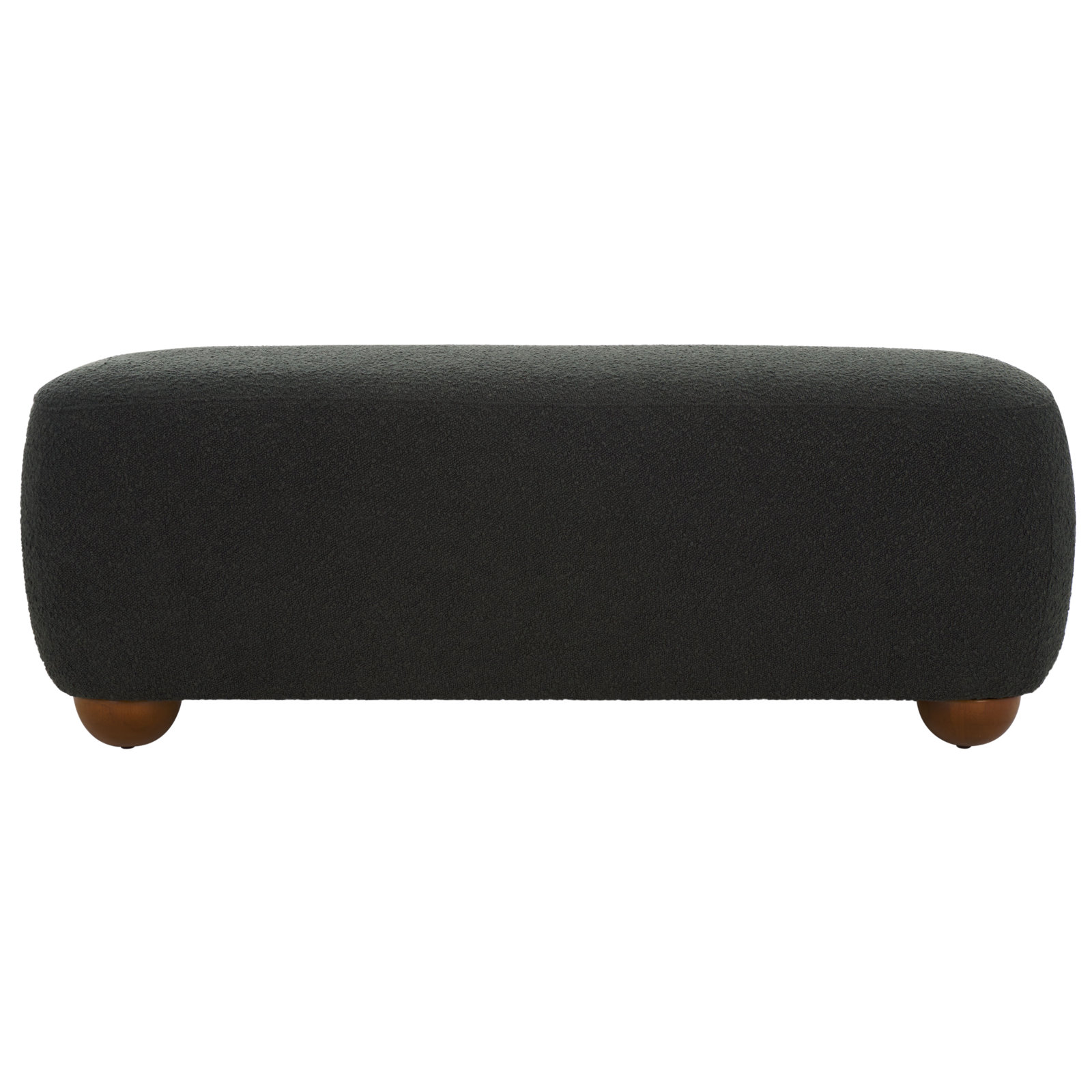 Carrah 50" Rectangle Ottoman, Noir Bouclé