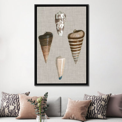 « shells on linen iii », reproduction d’impression sur toile tendue