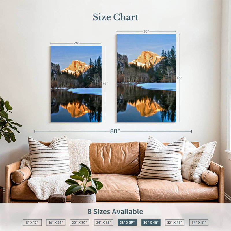 Alvord Half Dome By Merced River, 39" H x 26" W