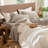 100% Washed Cotton Sheet Set Extra Deep Pocket Linen Like Textured-404490825-404490826
