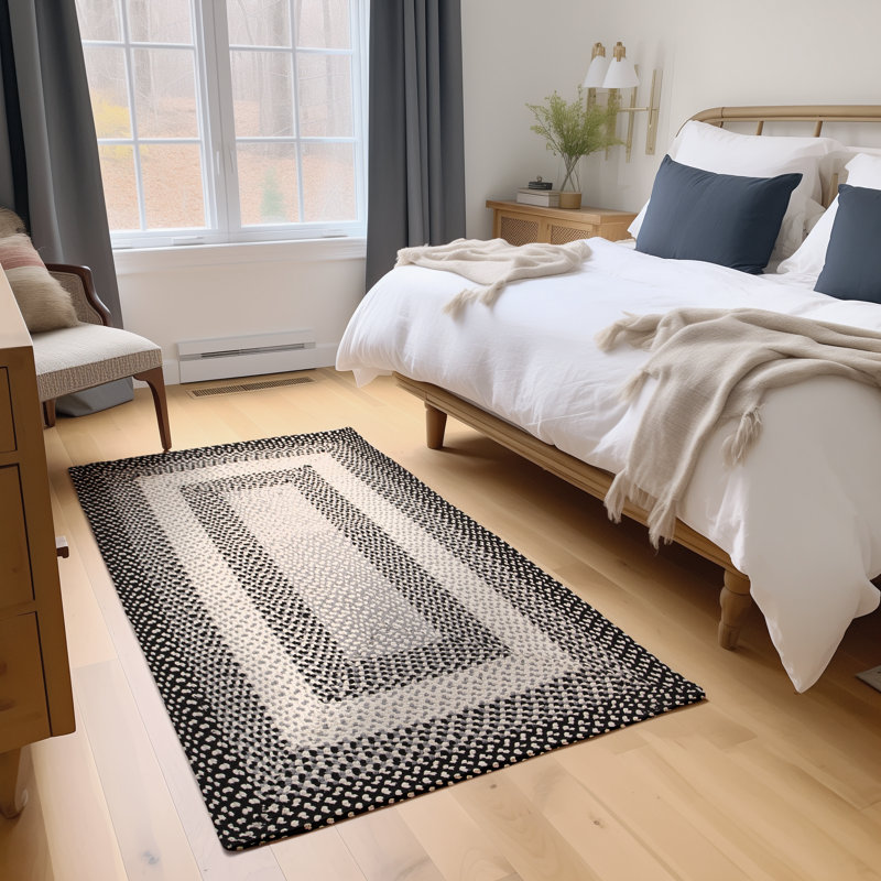 Tapis noir et blanc Waterbury Farmhouse, Rectangle 4 pi x 6 pi
