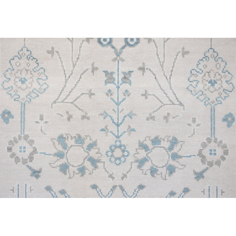 Edith Hand Knotted Wool Floral Area Rug, Runner 3' x 12'