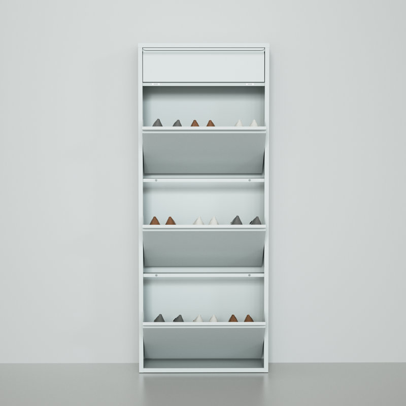 Shoe Cabinet Rack With Extra Top Drawer For Accessories, Gray