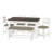6-Piece Gathering Height Dining Set in Brown and White with Storage Drawers
