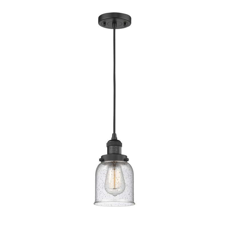 Vittorio 1 - Light Single Pendant, Matte Black, 8.88" H x 5" W x 5" D, Seedy