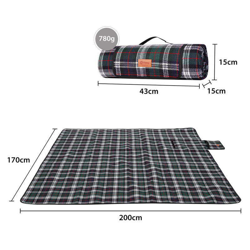 Picnic Blanket, Black/Green