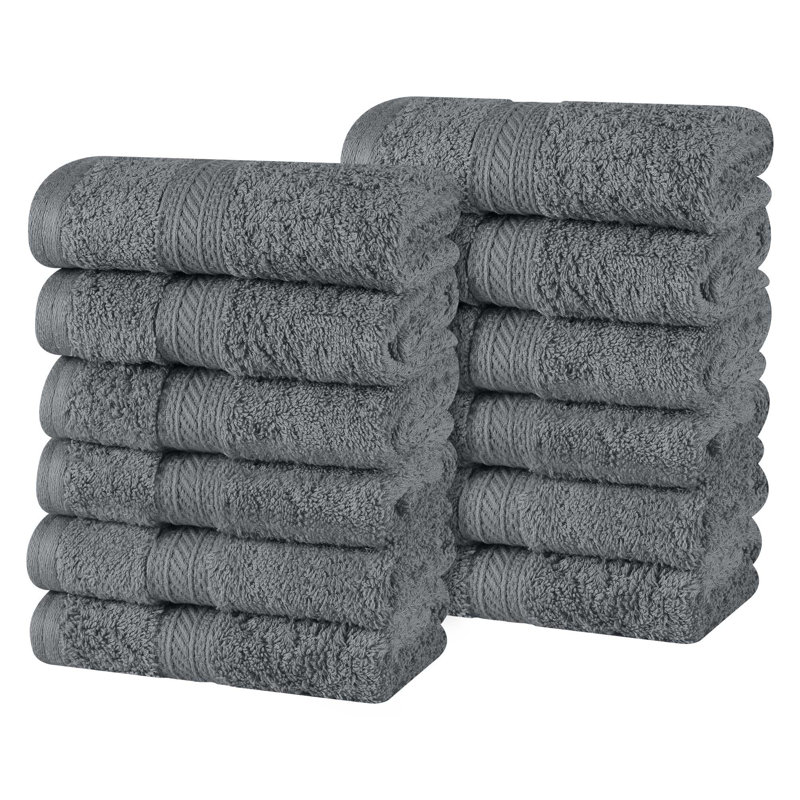 Essuie-mains de luxe en coton doux et très absorbant, Gris