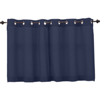 Sauel Textured Semi-Sheer Kitchen Cafe Curtain Pair