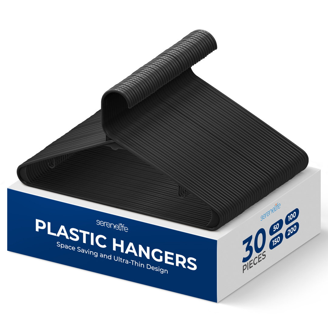 Rebrilliant Plastic Hangers - Space Saving Heavy Duty Slim Suit Clothes Hanger Set With 360 Degree Swivel Metal Hook, Can Hold Up To 10 Lbs. For Coats, Jackets, Pants & Dress Rebrilliant 