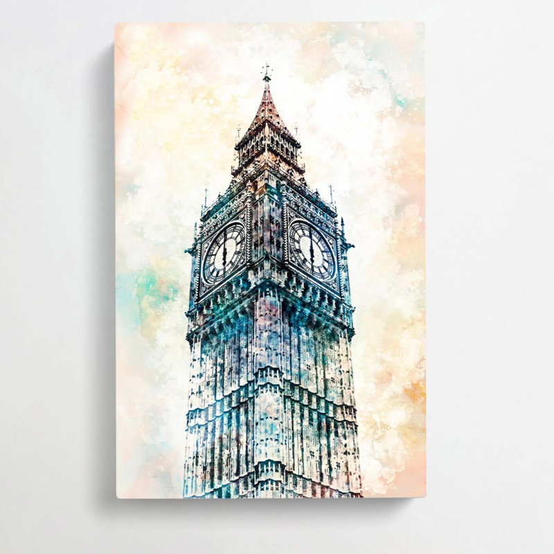 Big Ben London in Abstract - Wrapped Canvas, 50cm H x 35cm W x 3cm D
