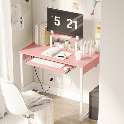 Bureau d'ordinateur polyvalent et pratique avec support d'organisation - Table d'étude parfaite pour un espace de travail pour adultes