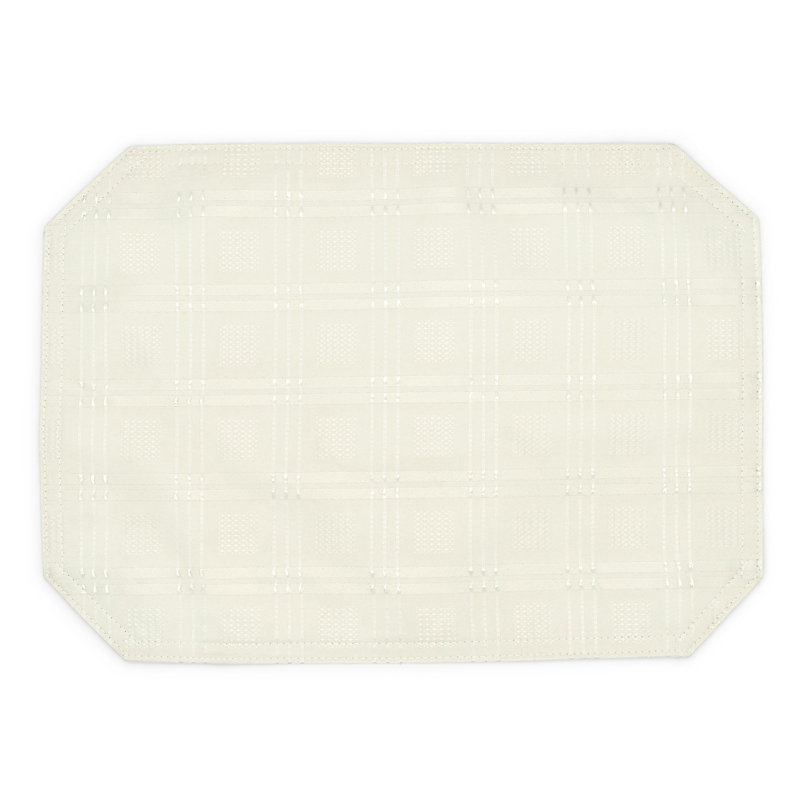 Rectangle Striped Tablecloth, 3cm W x 180cm L, Cream
