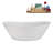 71" Streamline Soaking Glossy White Freestanding Tub and Tray With Internal Drain-112235219