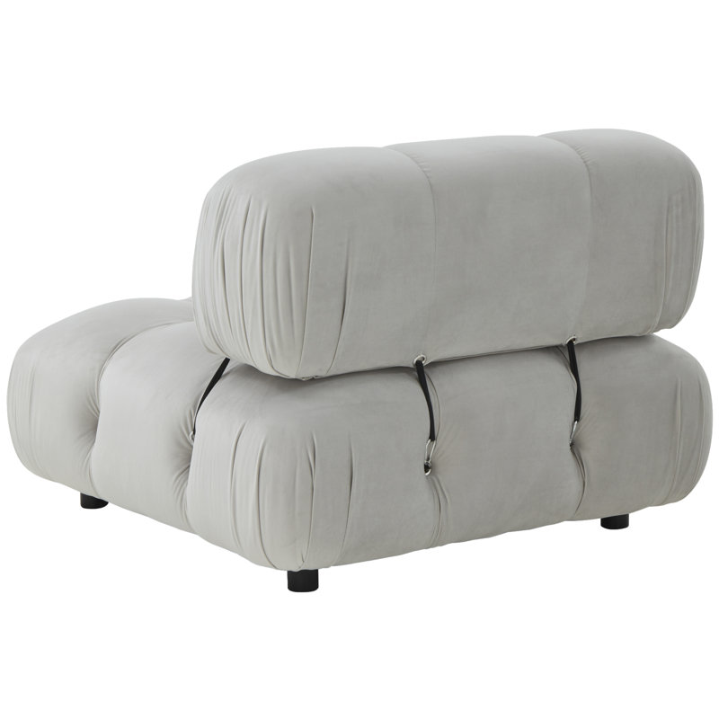 Mio Velvet Slipper Chair, Light Gray Velvet
