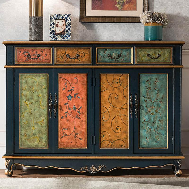 American Vintage Shoe Cabinet Side Cabinet 21 Pair Shoe Storage Cabinet