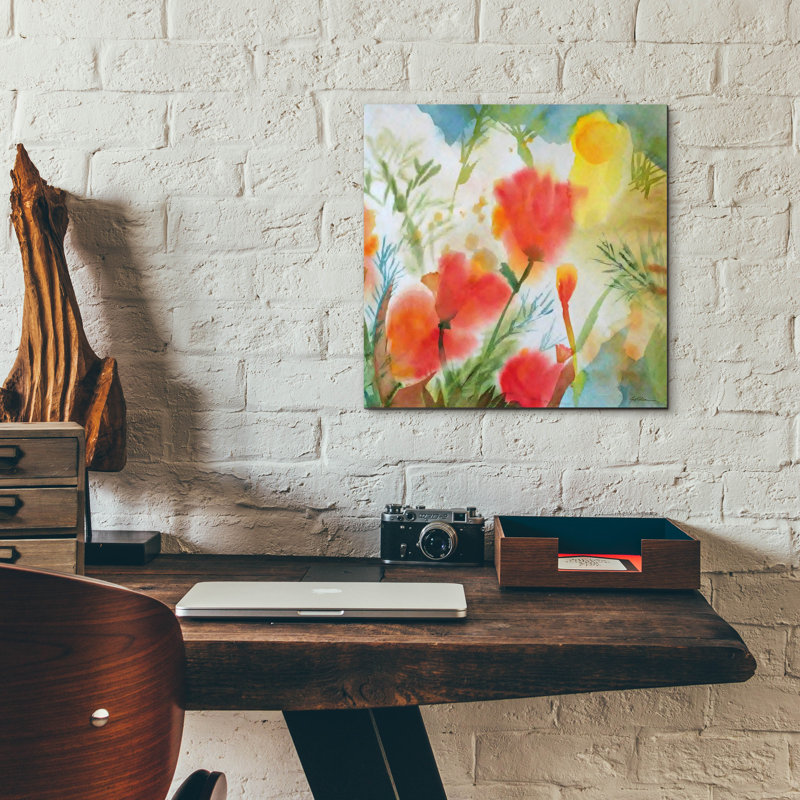«Orange Poppy Reverie» par Sheila Golden, H 12 po x l 12 po x P 0,13 po