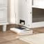 Lit escamotable simple avec station de charge et tiroir, blanc