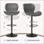 Ensemble de 2 tabourets de bar pivotants, revêtu en cuir de polyuréthane avec dossier et repose-pieds, réglable en hauteur pour une utilisation polyvalente dans des environnements commerciaux-1884801577