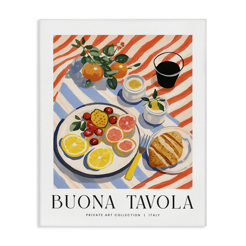 Classic Italian Fruit Plate Canvas Wall Art, design by Lettered and Lined, H 20 po x l 16 po