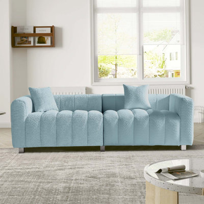 Canapé modulaire en velours de qualité supérieure avec base en métal et coussins