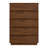 Collins 36" Five Drawer Tall Dresser In Natural Walnut