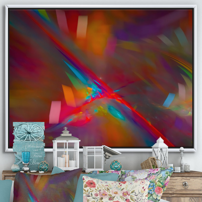 «Digital Fractal Abstract Oil I», reproduction d'art sur toile, H 36 po x l 46 po x 1,5 po, Toile blanche encadrée