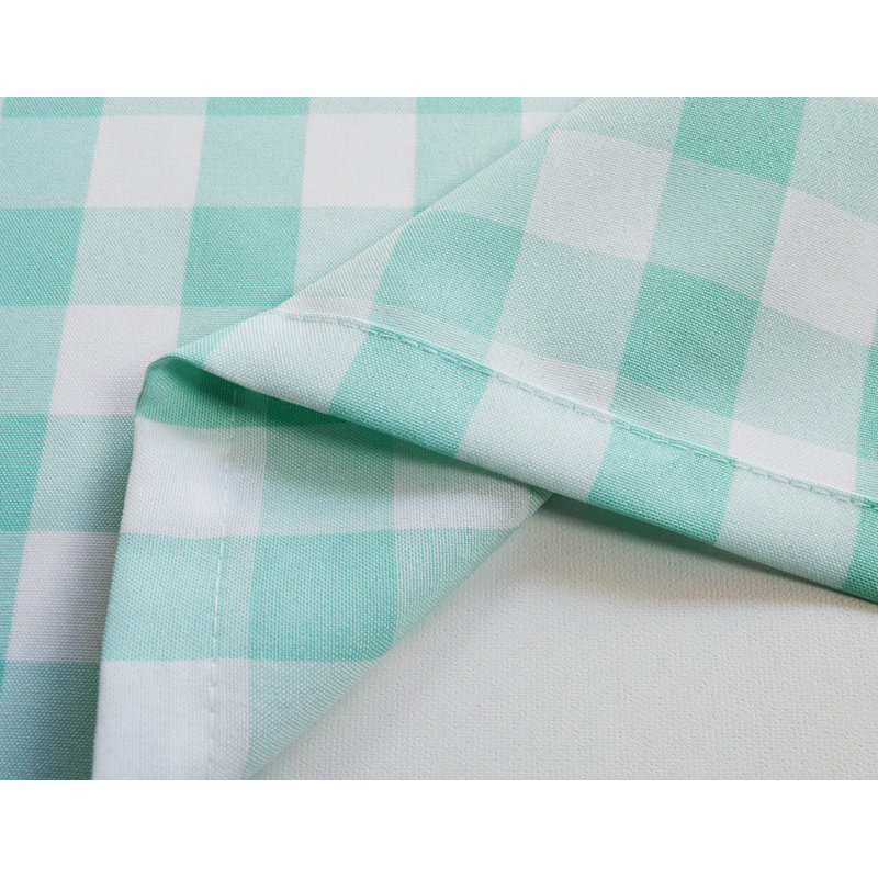 Rashara Plaid Tailored Window Valance, Teal/White, 56" W x 14" L