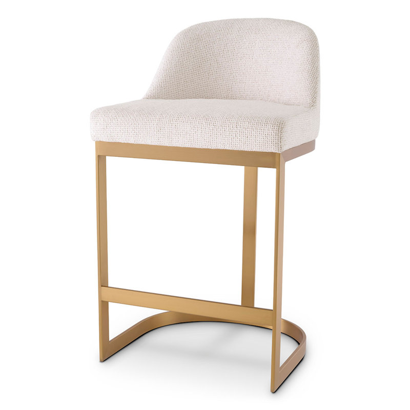 Condos Upholstered Stool with Metal Frame, Lyssa Off White, Counter Stool (26.77" Seat Height)