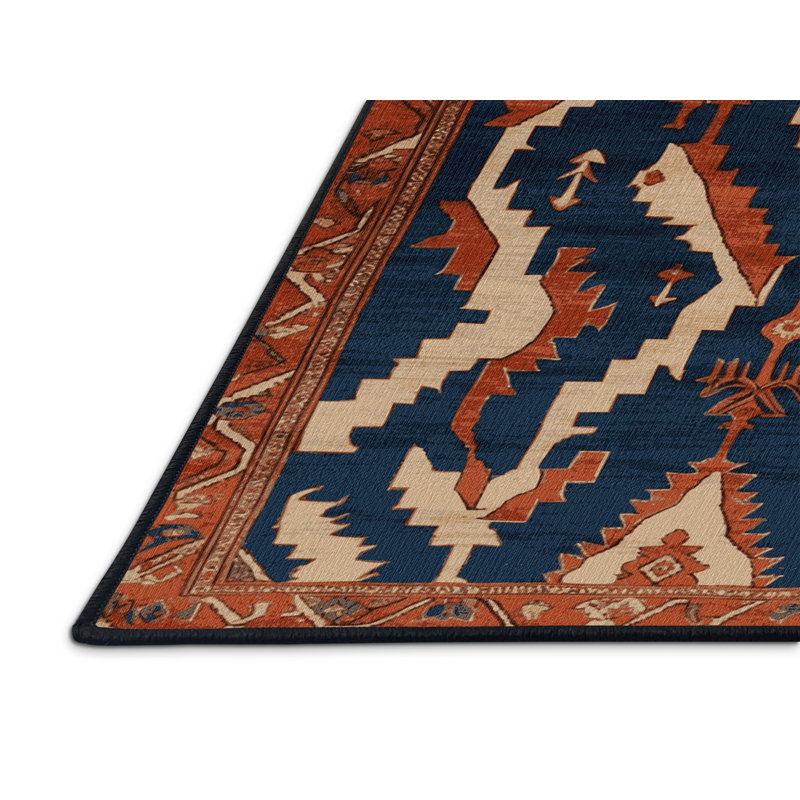 Tapis persan gris lavable à la machine, Rond 6 pi